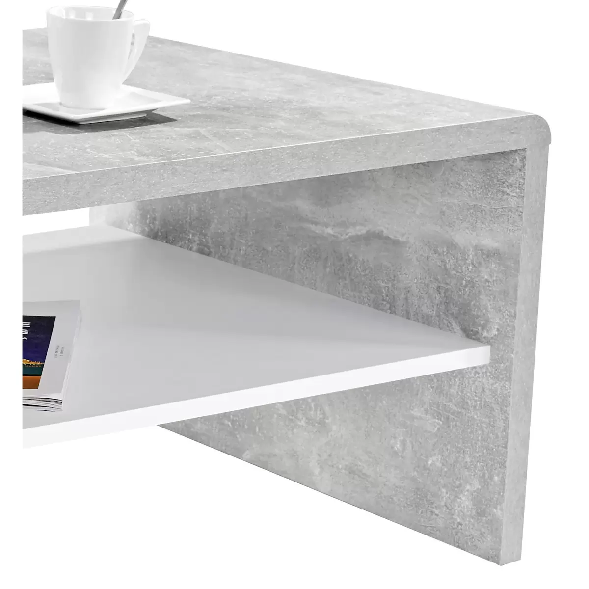 Salontisch Cala Luna weiss,Betonoptik