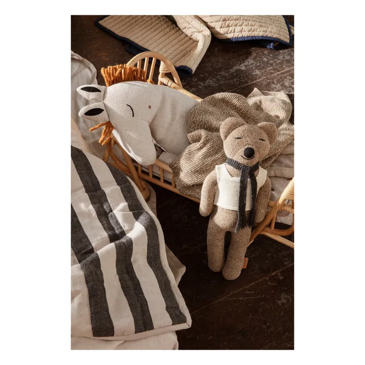 Ferm Living Kids Peluche ourson Roy en laine mérinos  | Marron