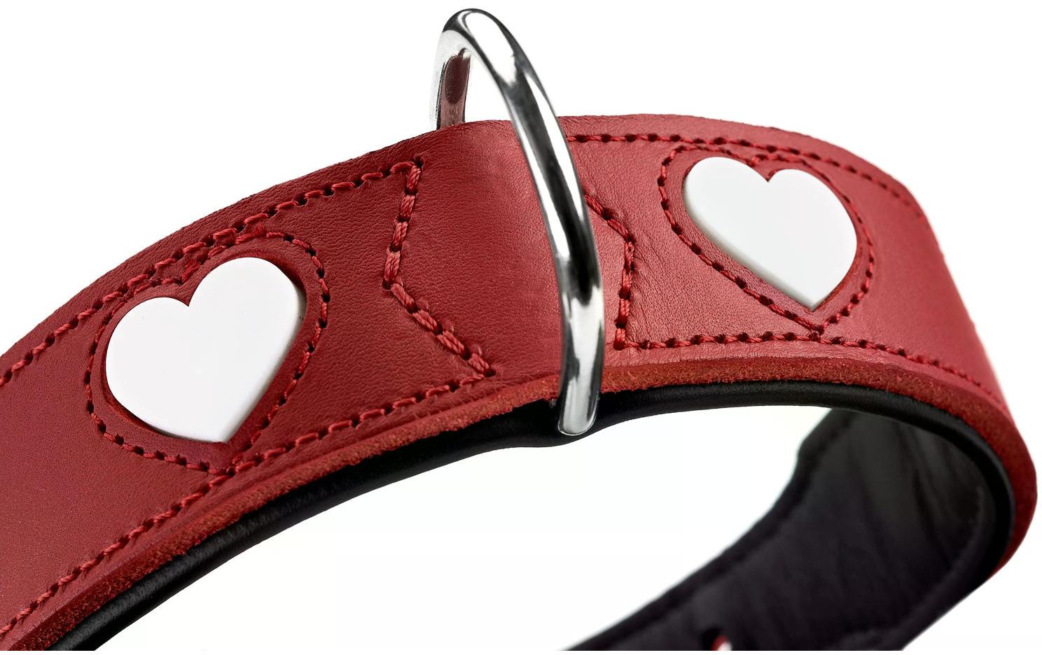 Halsband Love M (55), Rot/SchwarzHundehalsband mit Herz