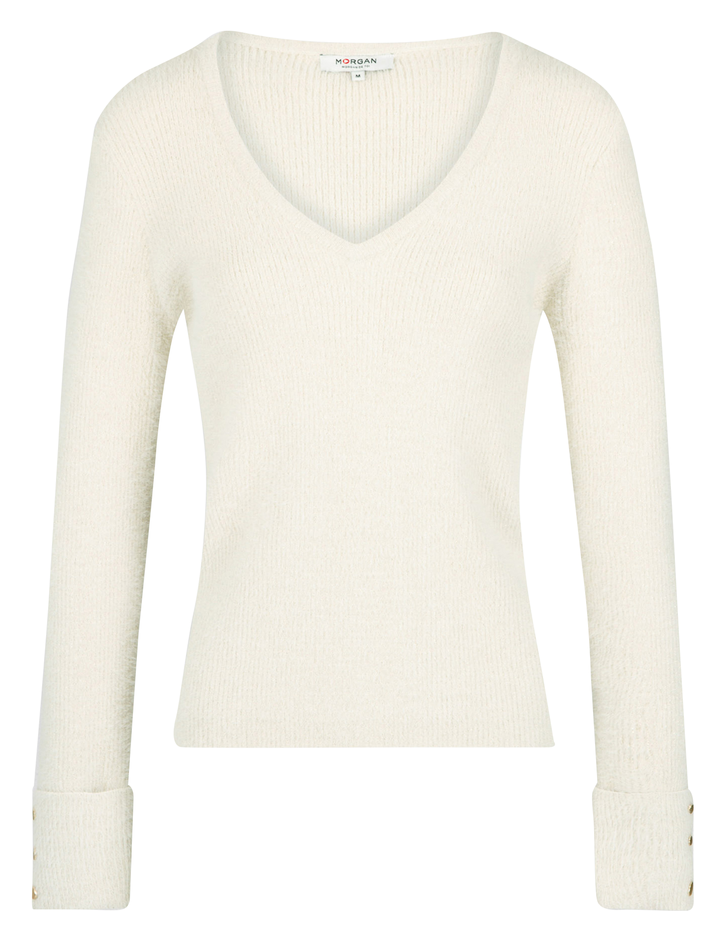 MOOVE1 - Pull V en maille mélangée | Beige