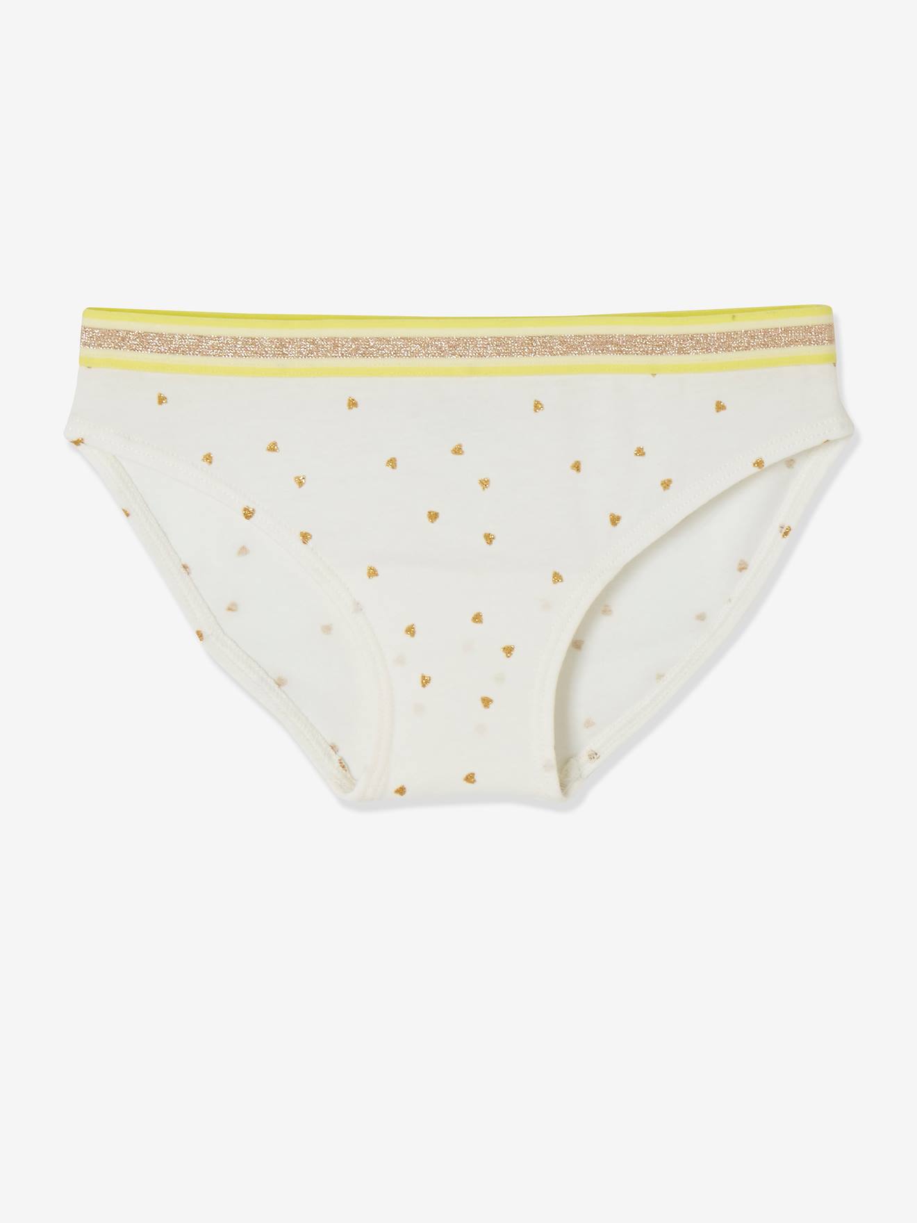 Pacote com 5 calcinhas listradas rosa claro para meninas.