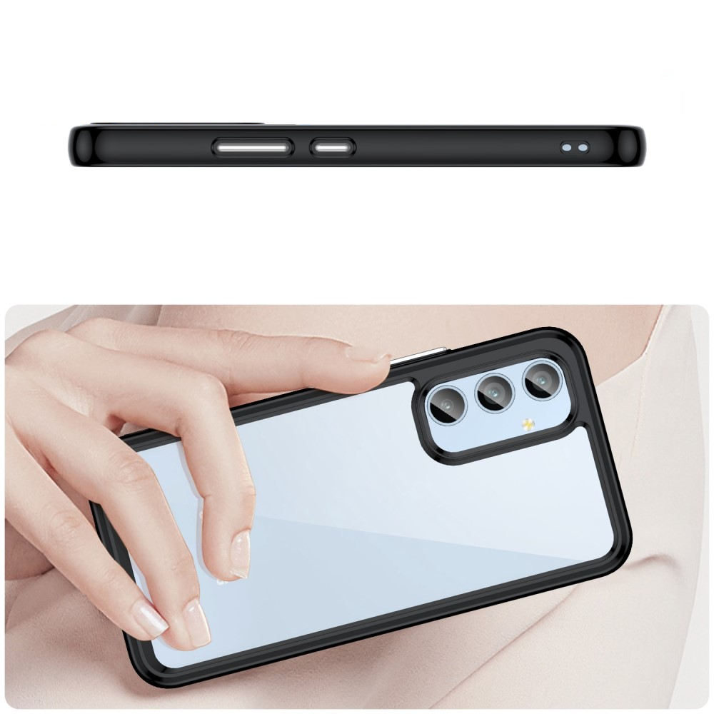 Samsung Galaxy A54 5G Hybrid Bumper Hülle mit Acryl Rückseite - Schwarz / Transparent