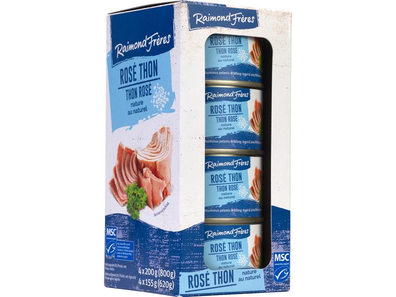 Raimond Frères MSC Rosé Thon Wasser 4 x 200 g Thunfisch in der Konservendose