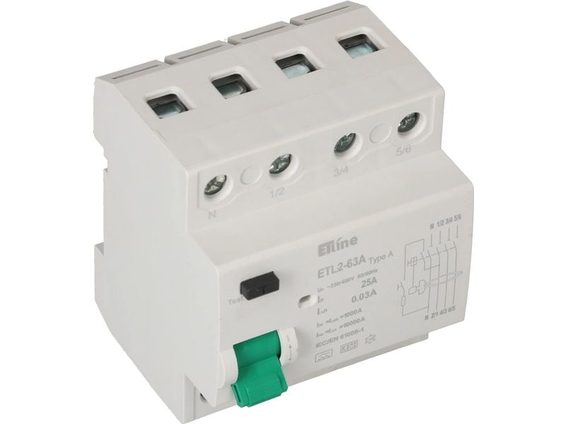 Max Hauri Build FI Schalter 3P N 25 A FI-Schutzschalter