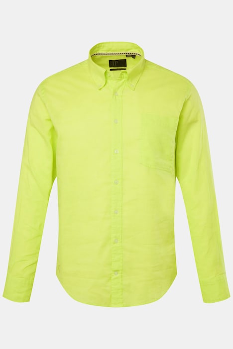 Leinenmixhemd, Langarm, Buttondown-Kragen, Modern Fit