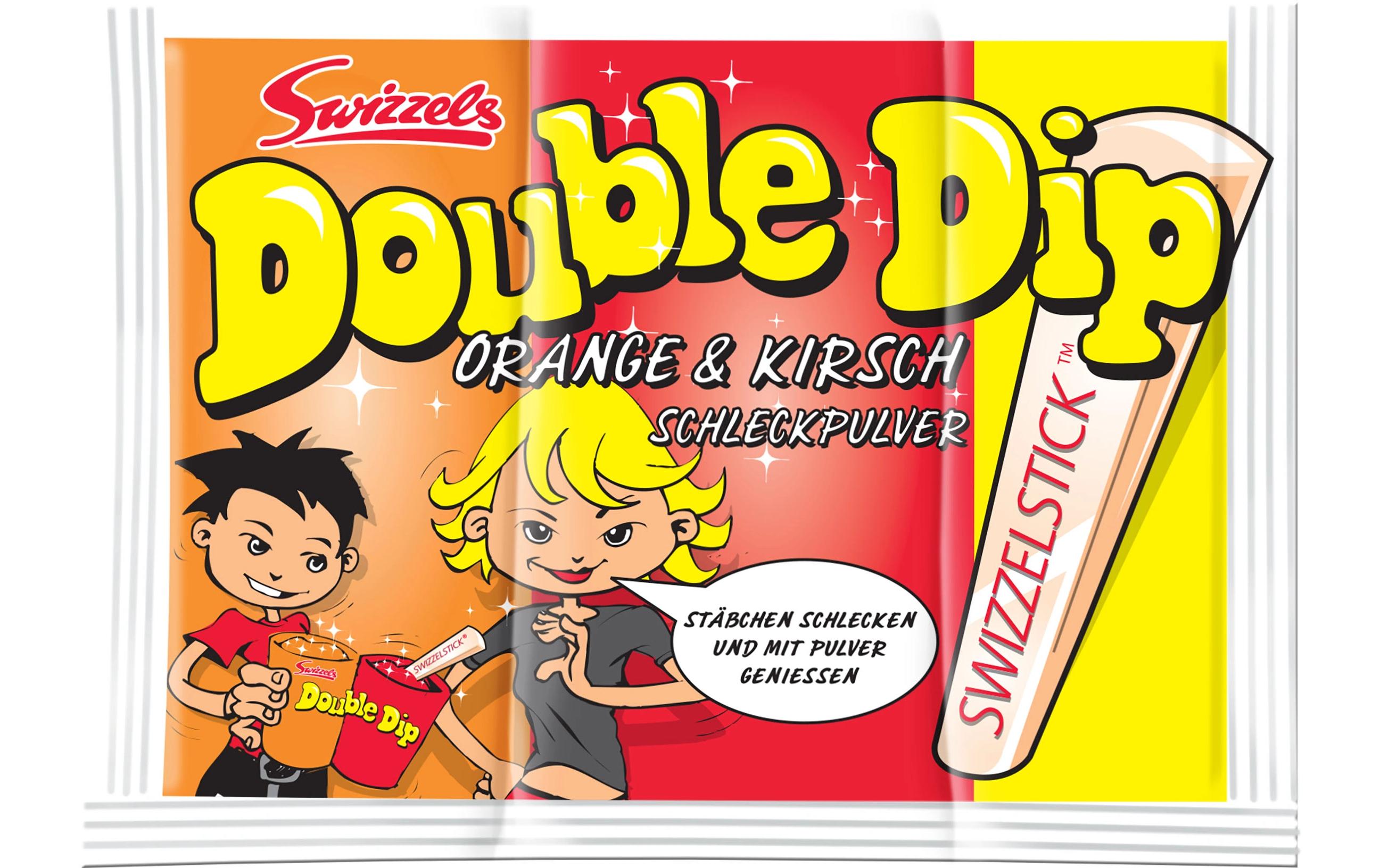 Lutschstäbchen Double Dip 24 x 18 gSüsses Schleckpulver mit fruchtigem Geschmack