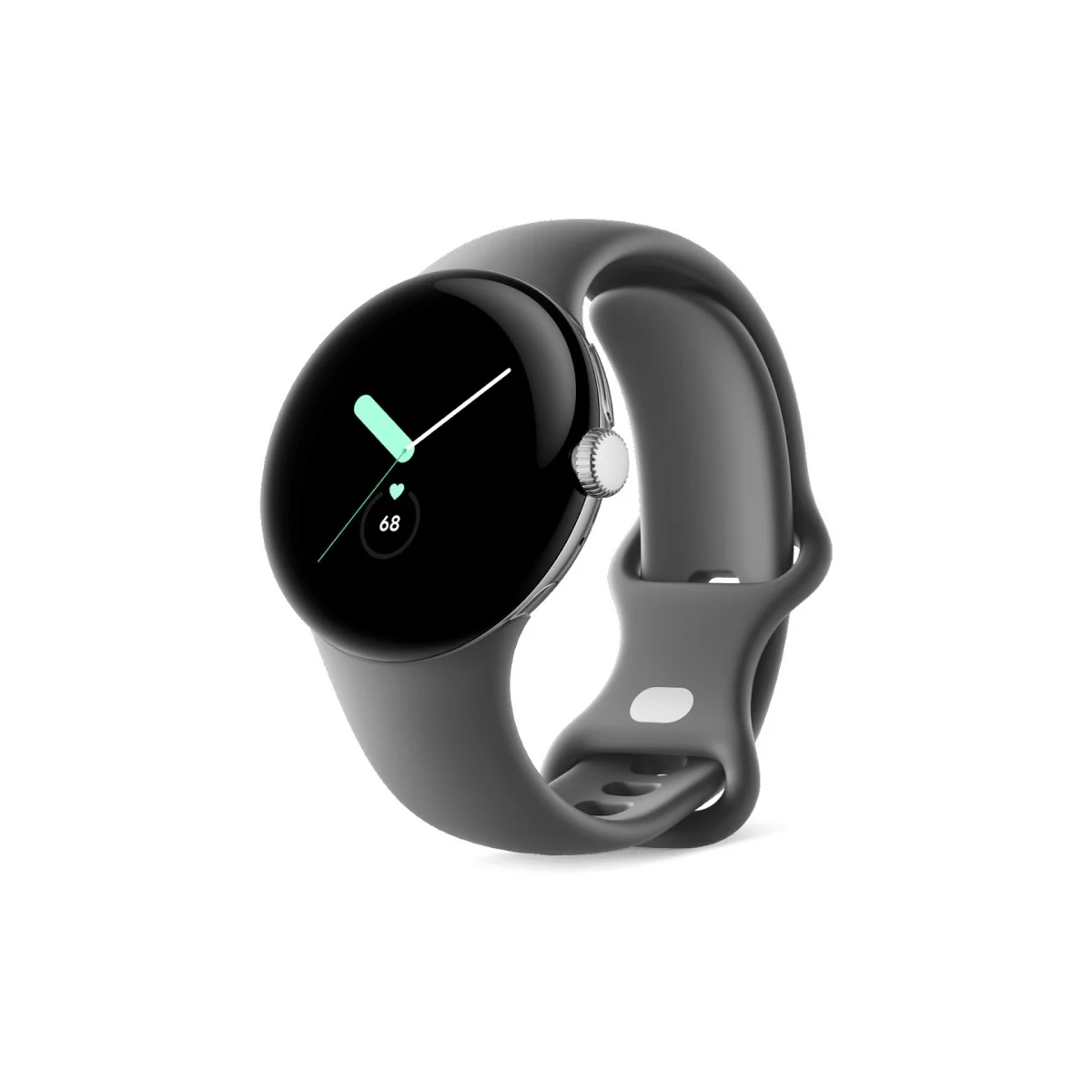 Google Pixel Watch WiFi  -älykello, Polished Silver / Charcoal