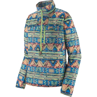 Patagonia Houdini Stash 1/2 Zip Windbreaker High Hopes Geo: Salamander Green Damen