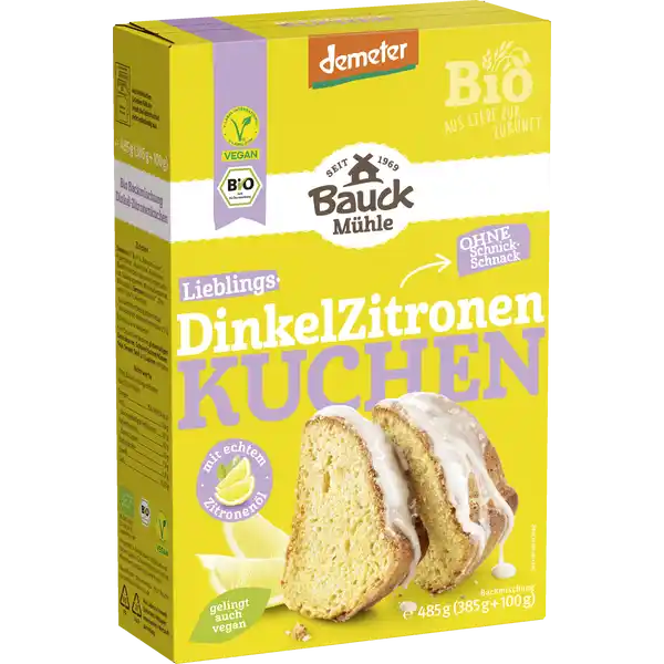 Bio Dinkel-Zitronenkuchen Backmischung