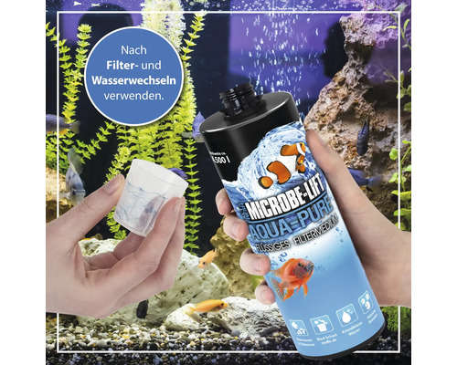MICROBE-LIFT Aqua-Pure Waterzuiveraar: Vloeibaar filtermedium voor kristalhelder water, verwijdering van verontreinigingen, neutraliseert zware metalen, verwijdert nitraat langdurig, 5 L voor zoet en zout water
