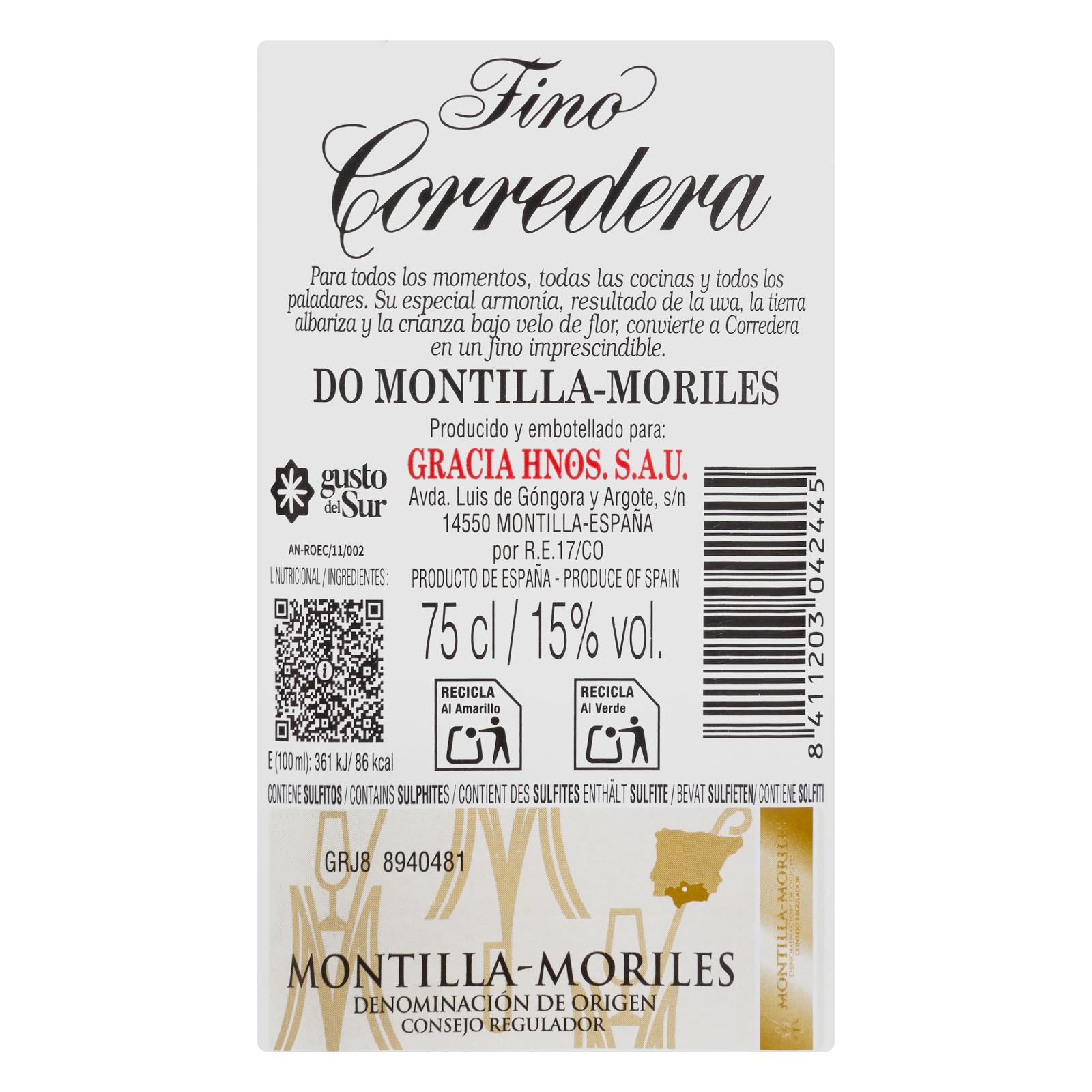 Vin fin Corredera DO Montilla-Moriles