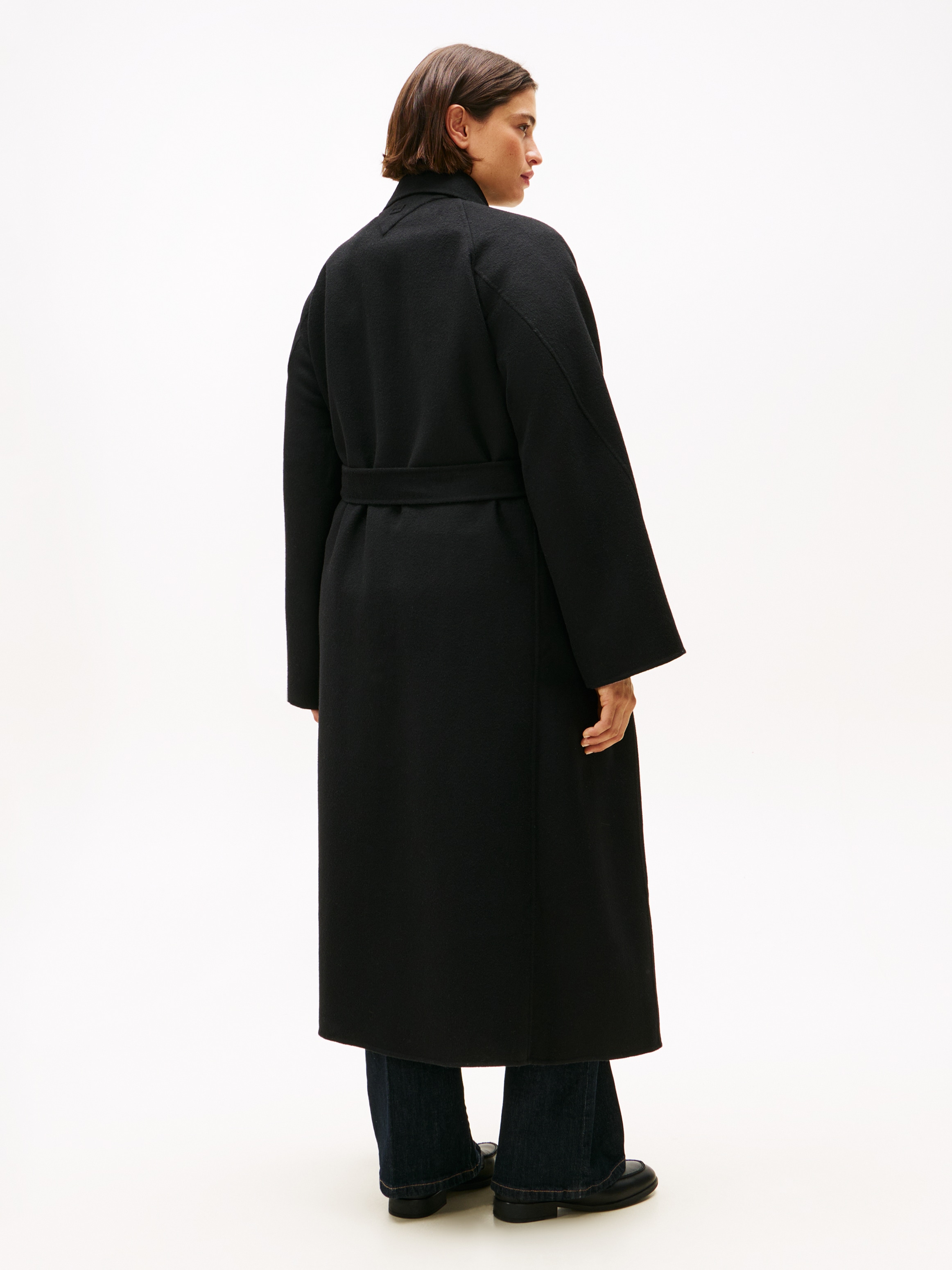 Tommy Hilfiger Curve Kurzmantel »CRV DF WOOL REG BELTED MIDI COAT«, in grossen Grössen, aus reiner Wolle