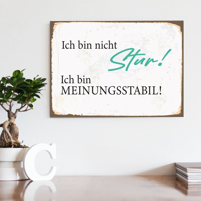 queence Metallbild »Meinungsstabil« Sprüche 1 Stk. tlg.