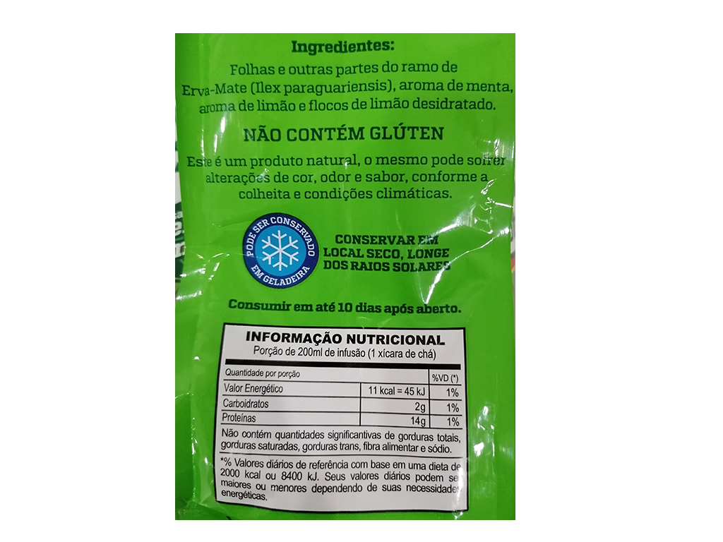 ERVA MATE BARÃO SABOR MENTA E LIMÃO 500G
