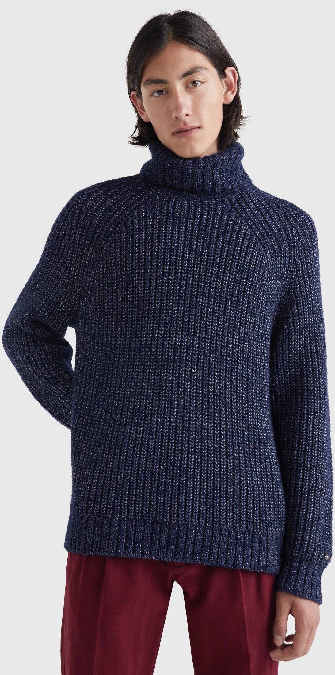 Tommy Hilfiger| Herren Rollkragenpullover 2-TONE CHUNKY mit Wolle