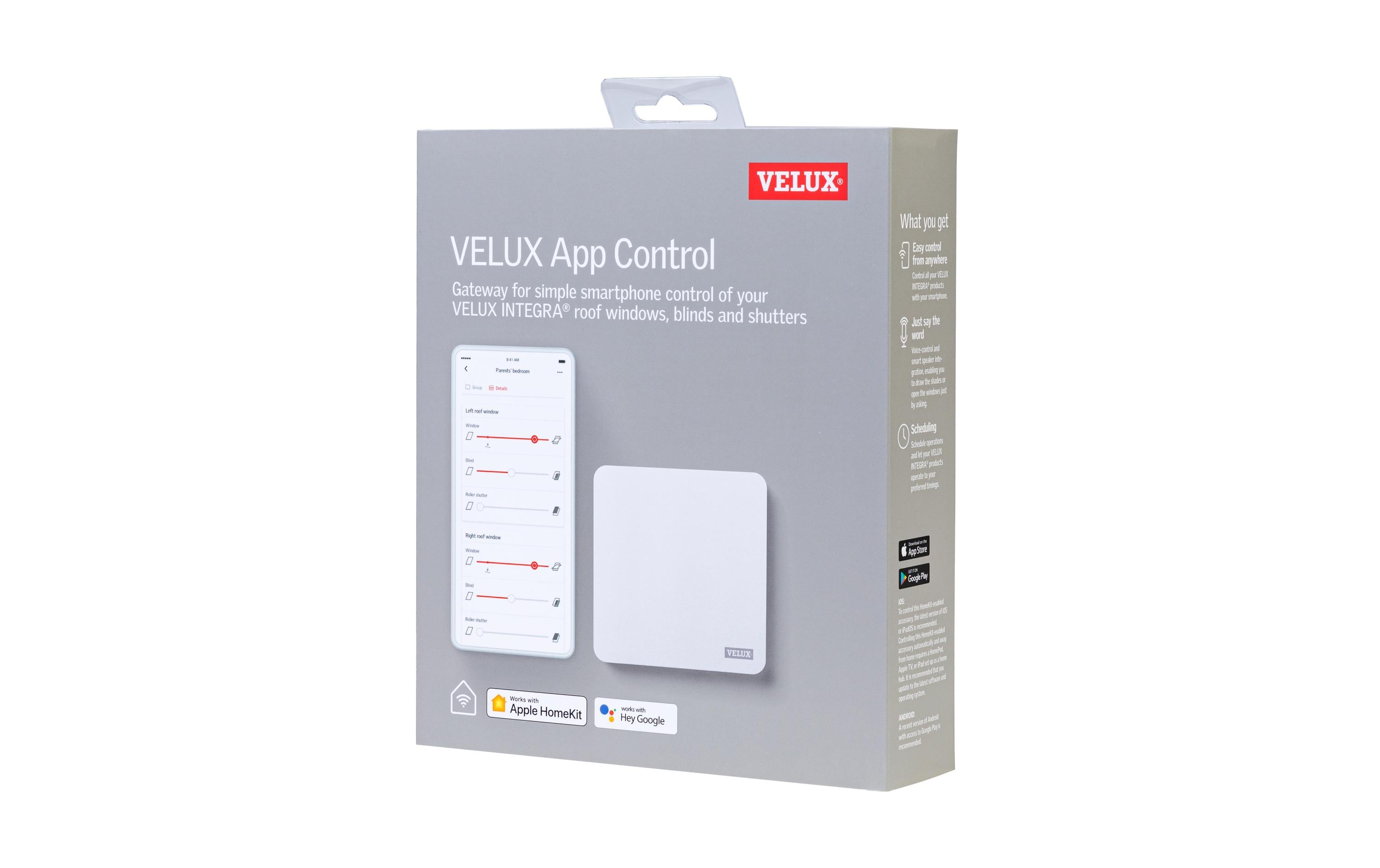 VELUX App Control<br>Bedienung aller VELUX INTEGRA Produkte