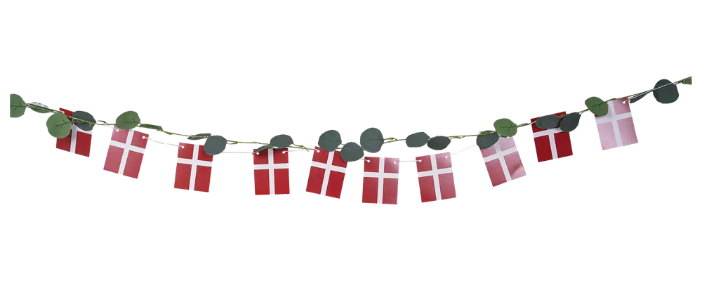 Guirlande med eucalyptus og flag - 2 meter
