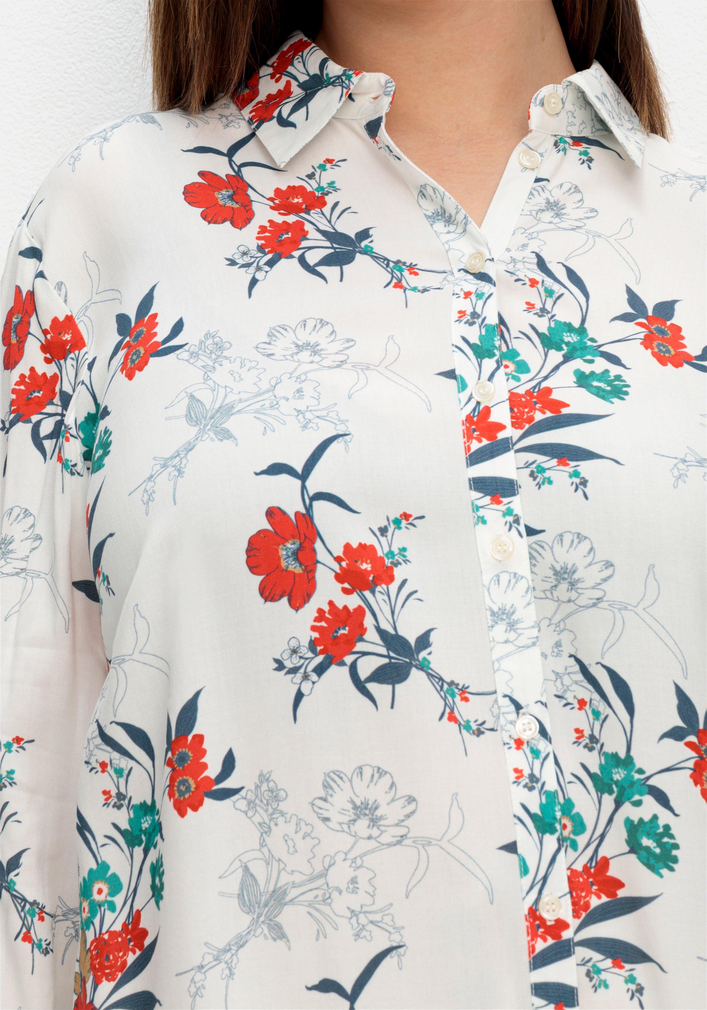 Bluse mit floralem Print und 3/4-Ärmeln