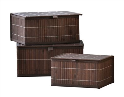 Boîtes de rangement en bambou - set de 3