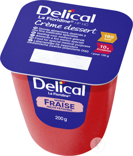 Delical La Floridine HP HC Crème Dessert Saveur Fraise Façon Pâtissière 4x200g