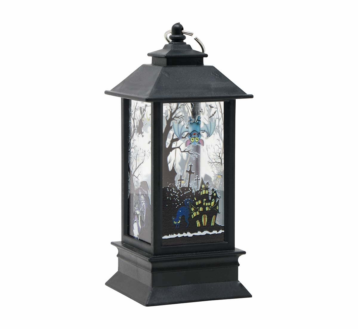 Zwarte Halloween Lantaarn Met Licht 12,5cm