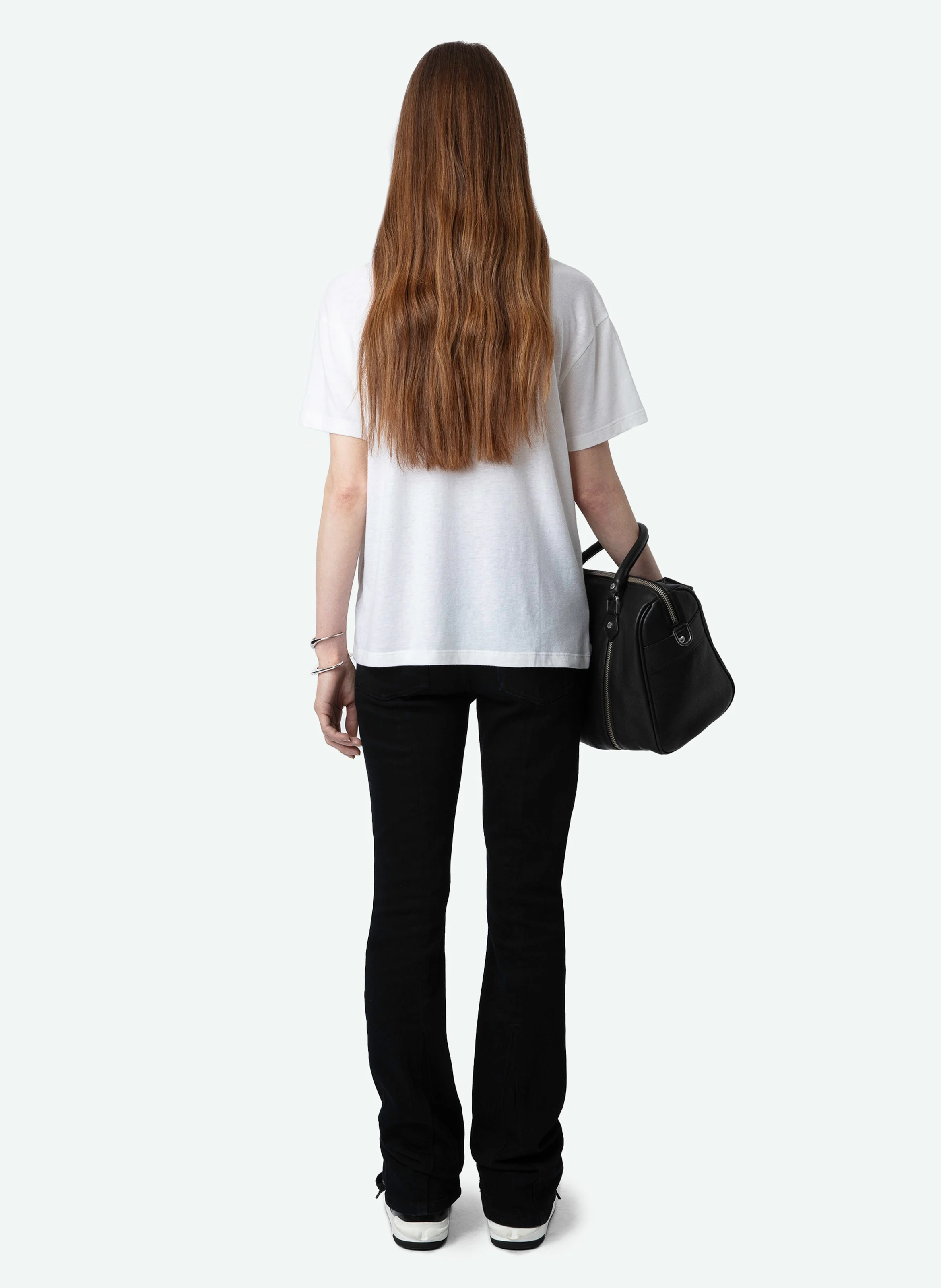 MARTA - Tee-shirt droit en coton et lin mélangés | Blanc