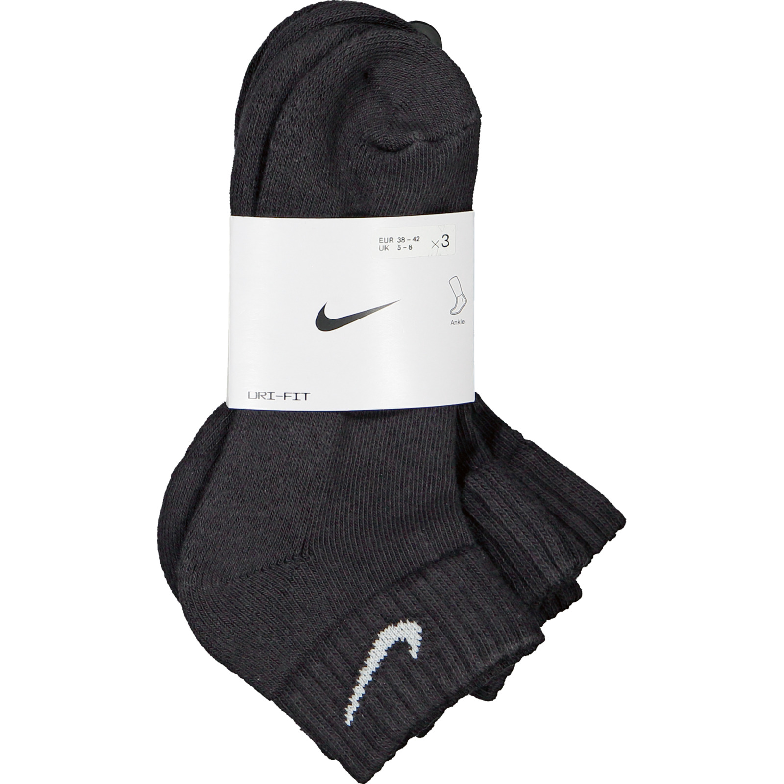 Nike Quartersocken Everyday, 3 Paar 42-46, schwarz
