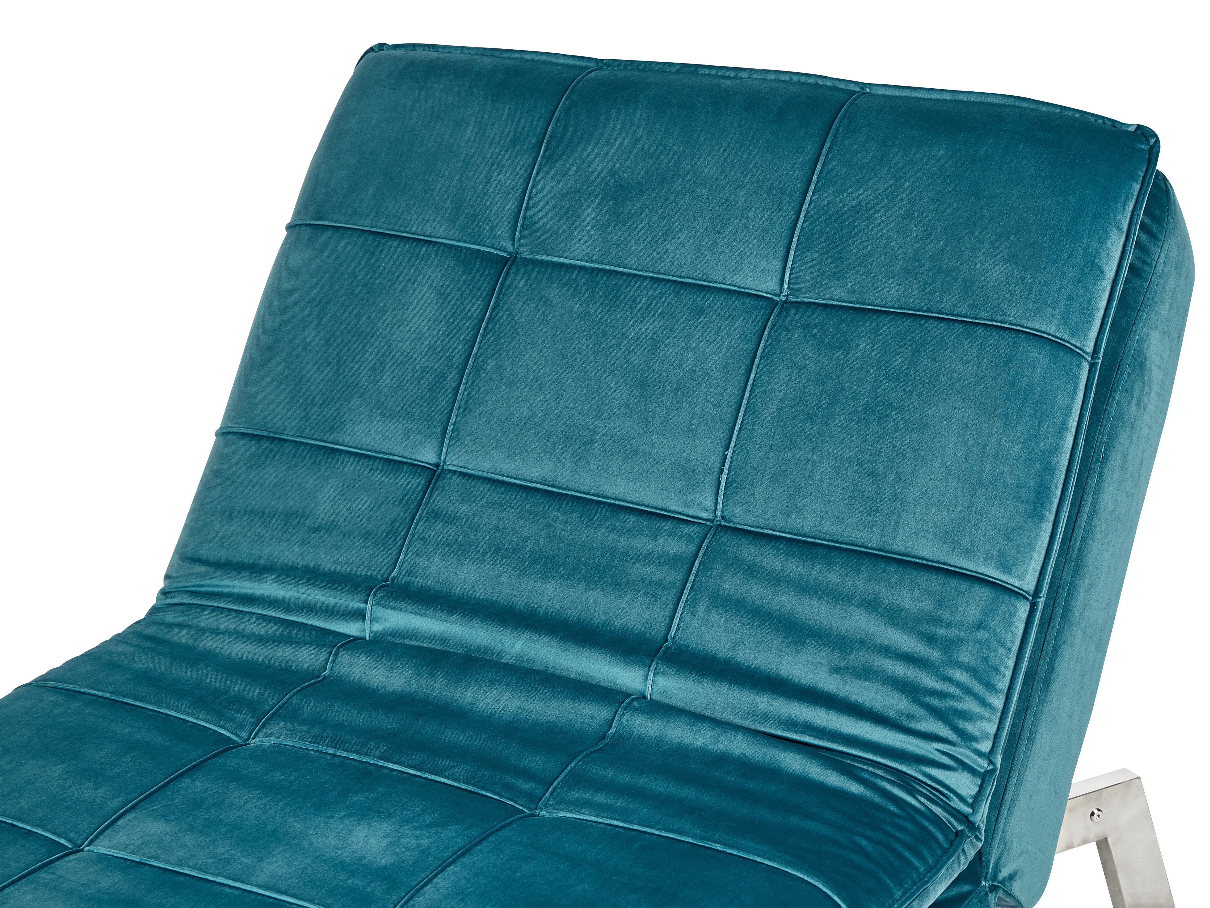 Chaise longue LOIRET Fluweel Groenblauw
