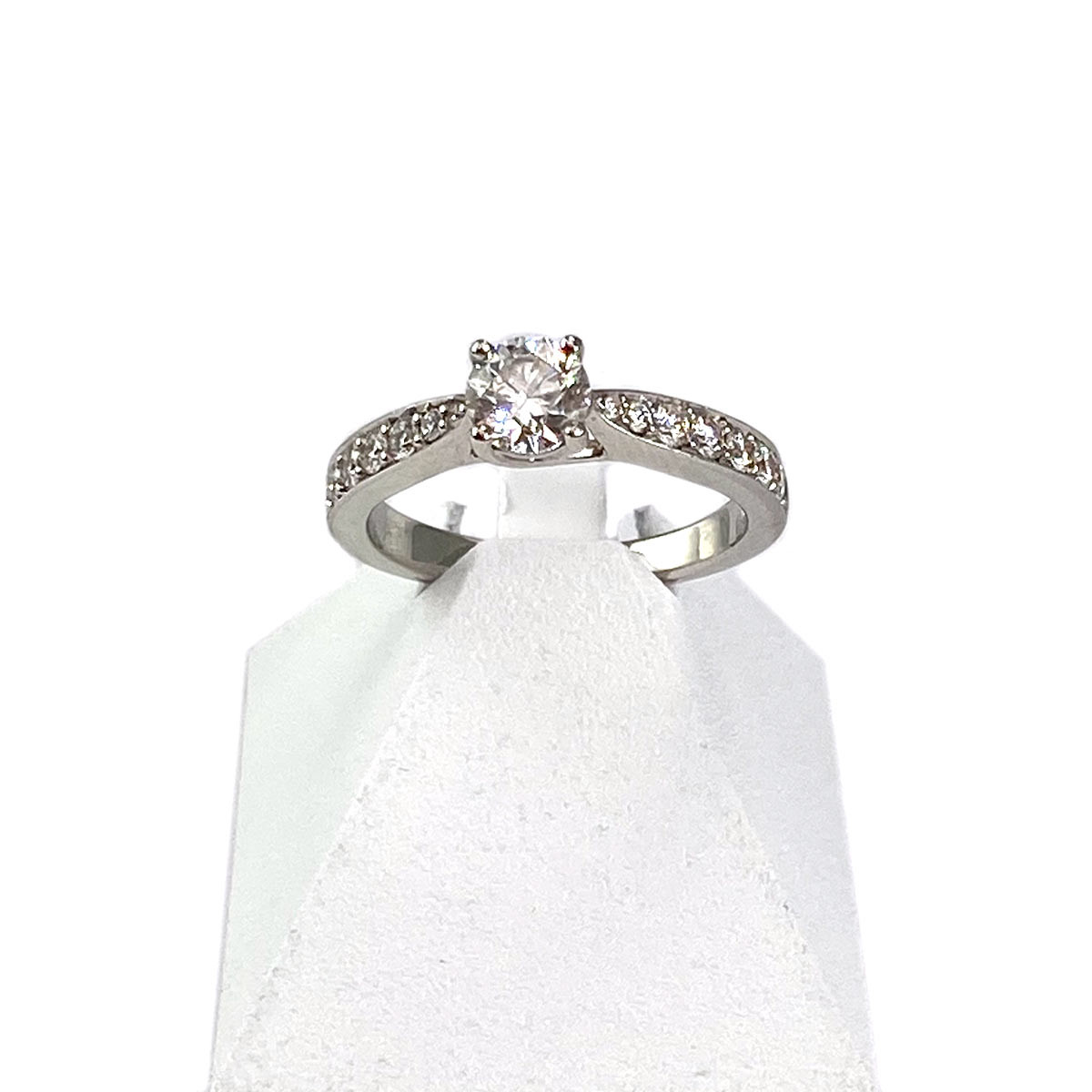 Solitaire d'occasion or 750 blanc diamants