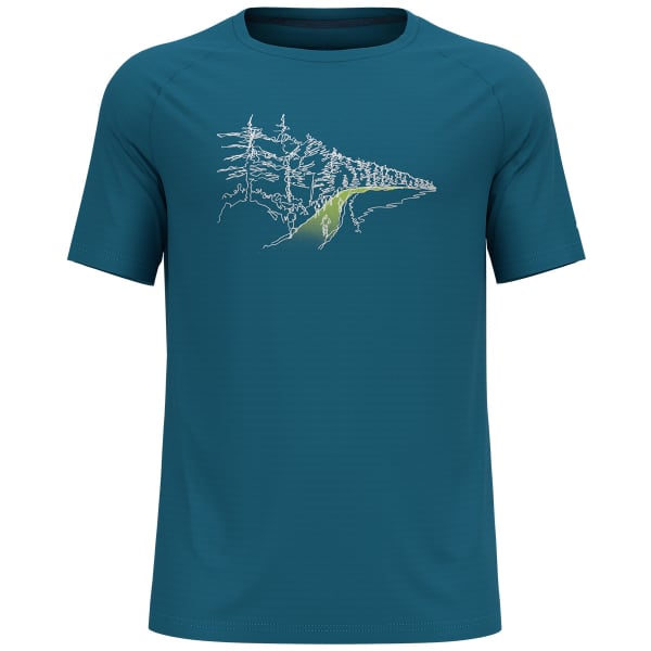 T-shirt running ODLO MC ESSENTIAL PRINT SAXONY BLUE