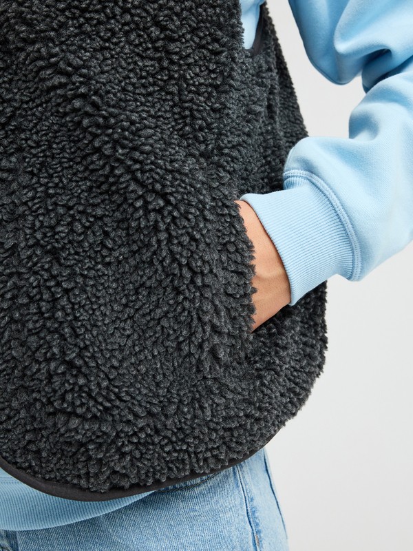Iconic Town Gilet en polaire sherpa Noir Femme