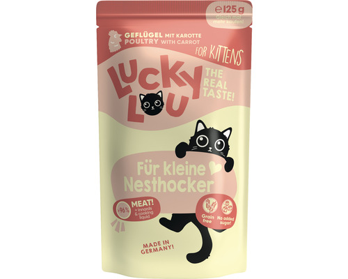 LuckyLou Kitten Natvoer voor Katten Gevogelte 125g
