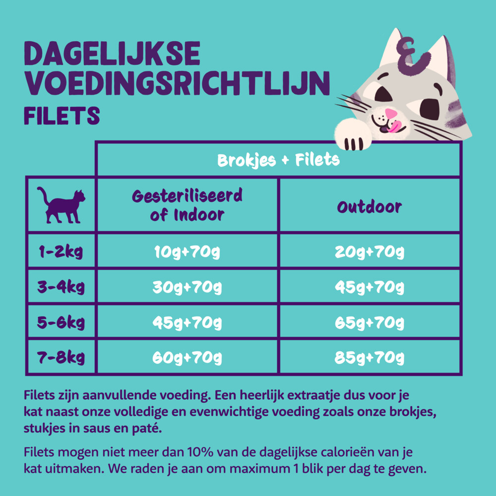 Edgard & Cooper Kattenvoer Fillets Tonijn - Inktvis70 gr