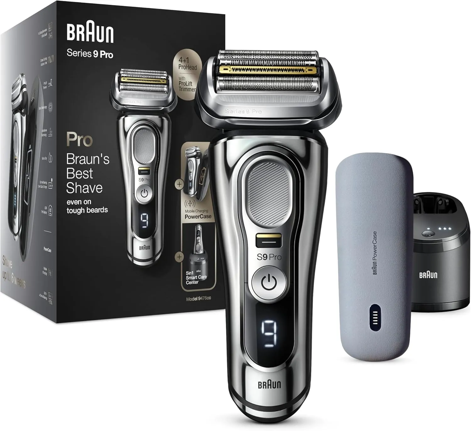 Braun Series 9 Pro Premium Herrenrasierer, 9476 cc, Chrom