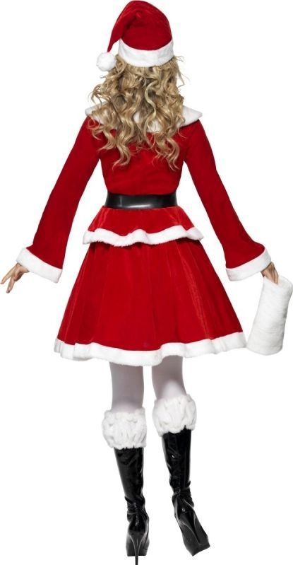 Kerstvrouw - Jurkje - Rood - Dames - Verkleedkleding - 100% Polyester