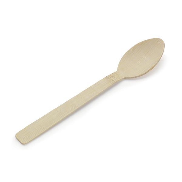 Grande cuillère en bambou L. 17,5 cm - Lot de 50
