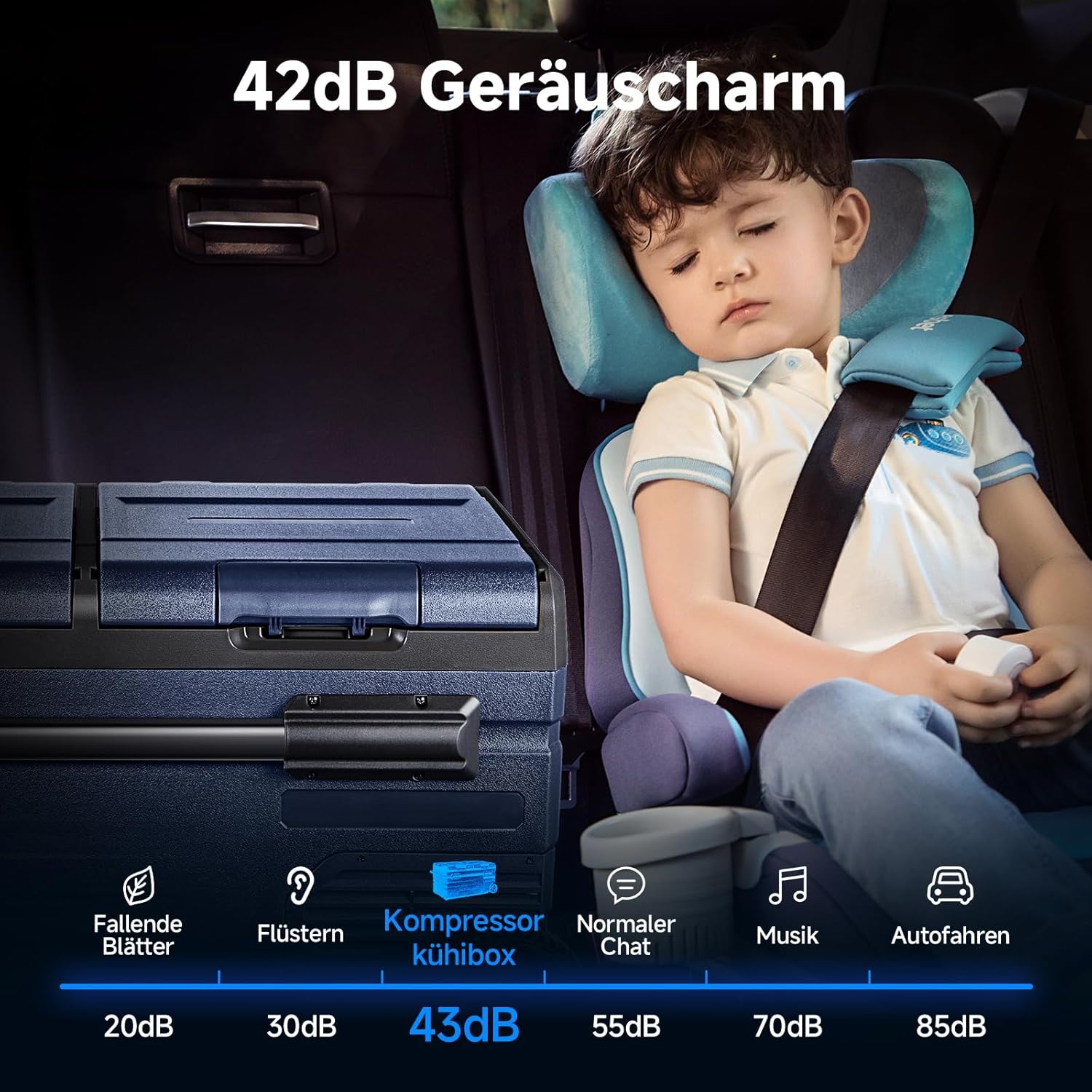 AAOBOSI 75L Kompressor Kühlbox Dual Zone, Kühlbox Auto Mit WIFI-APP-Steuerung USB-Anschluss, 12/24 V und 100-240 V kompressorkühlbox -20°C bis 20°C für Auto, Lkw, Boot, Reisemobil, Camping, Doppeltür