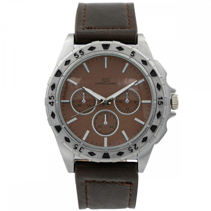 Montre Homme GIORGIO bracelet Cuir Marron