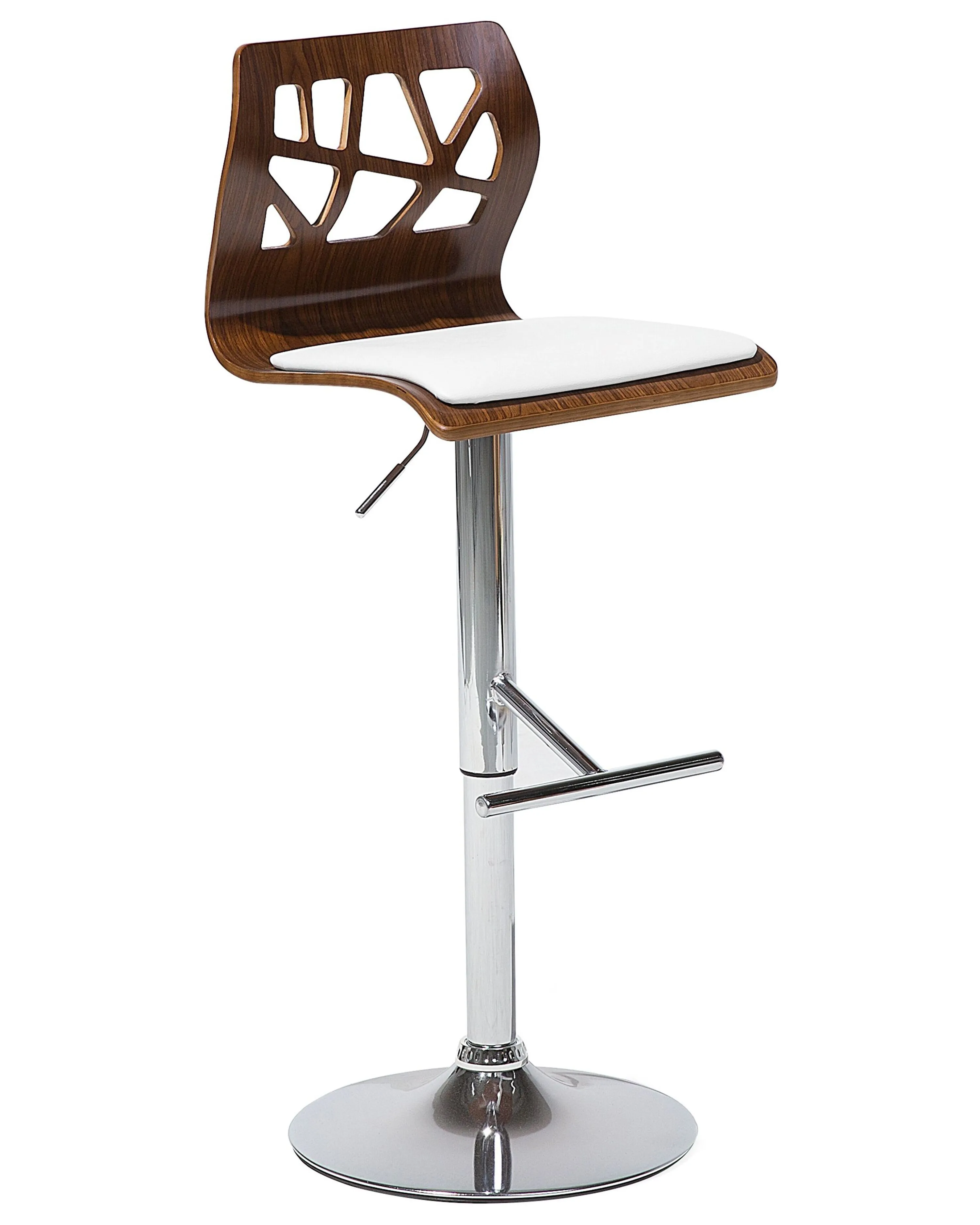 Set van 2 barstoelen PETERSBURG Kunstleer draaibaar Wit/zilver