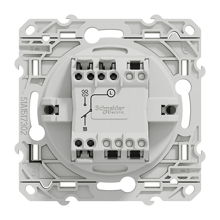 Mécanisme commande VMC 2 boutons Schneider Electric Odace aluminium