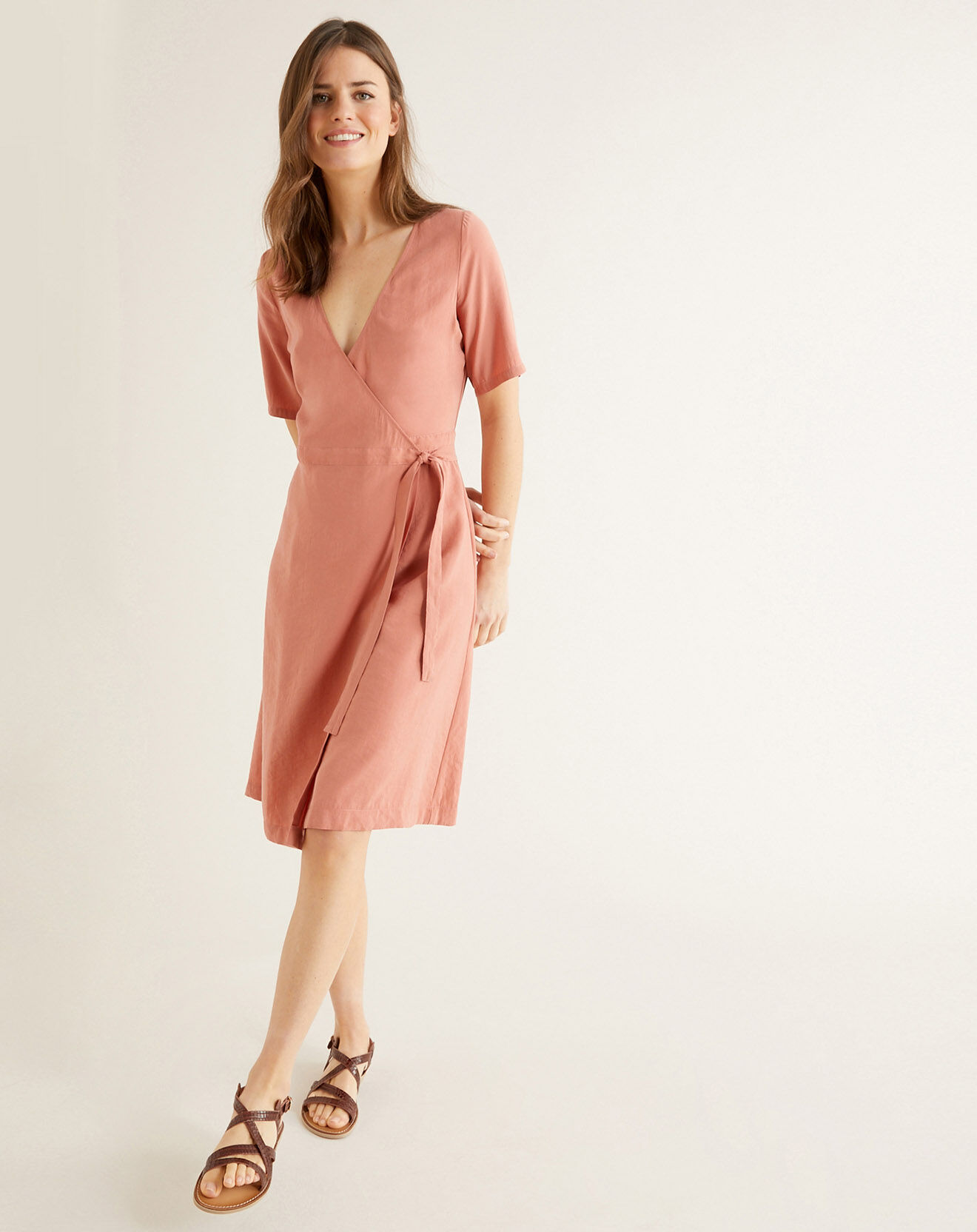 Cyrillus Robe cache-coeur rose