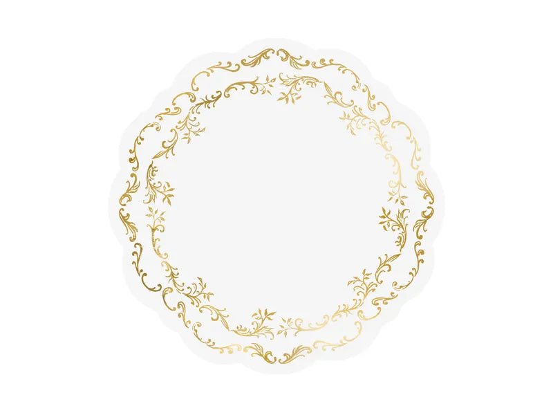 Goud Witte Placemats 35,5cm 6st