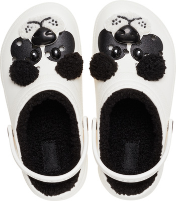 Crocs Classic Fôrede Tøfler, Panda/Chalk