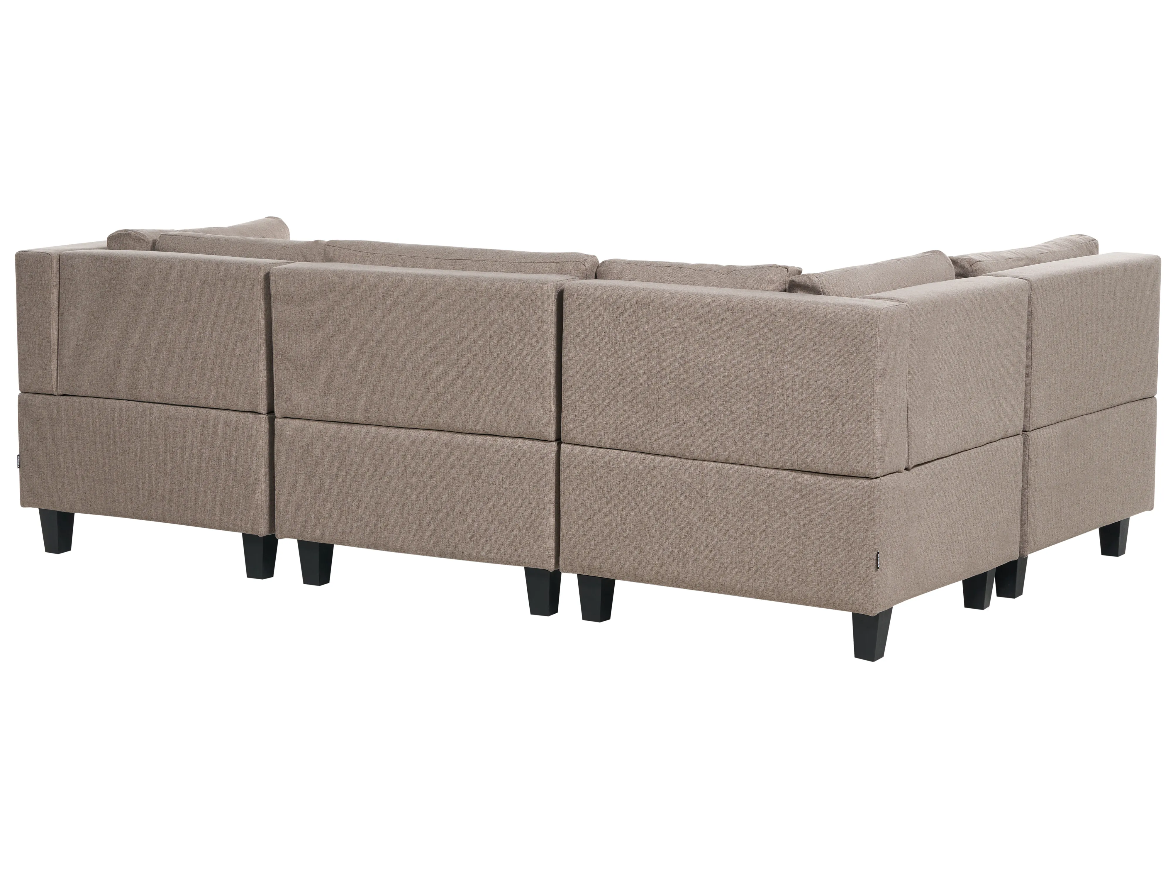 Modulaire U-vormige bank 5-zits UNSTAD Stof Bruin met ottomaan