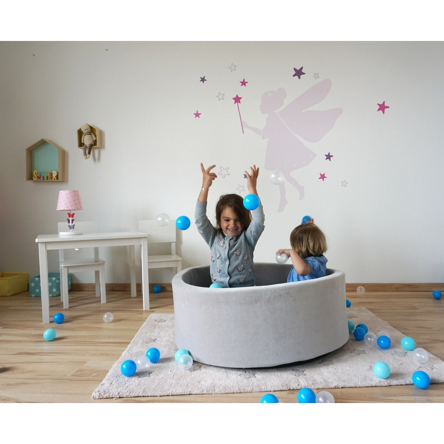 knorr toys® Bällebad soft - Grey - 300 balls soft bluebluetransparent grau