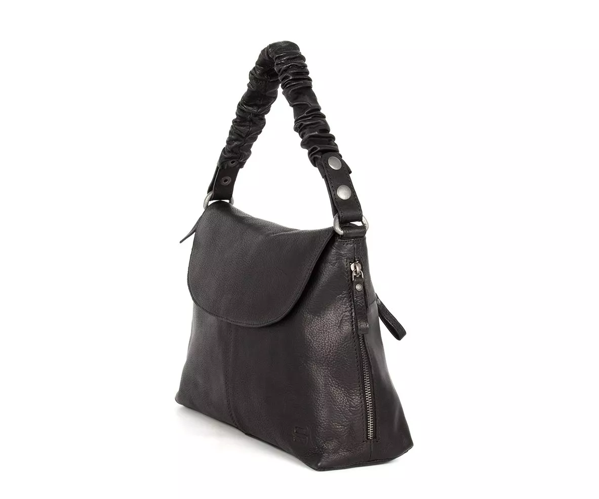 Spikes & Sparrow Kimberly Handtas met Klep Black