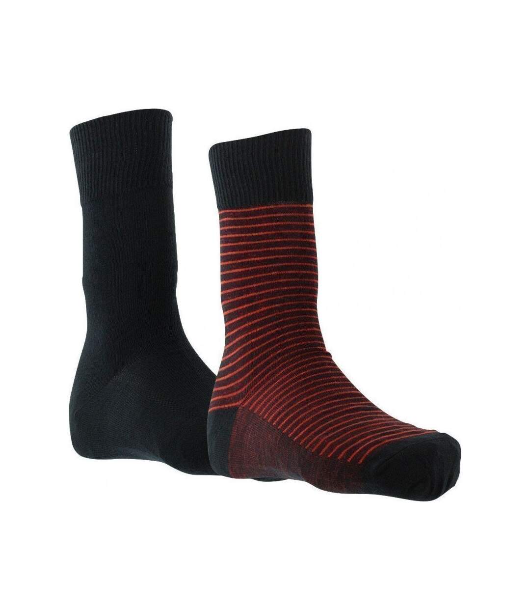 LEVI'S Lot de 2 paires de Chaussettes Homme Coton STRIPE Rouge Noir
