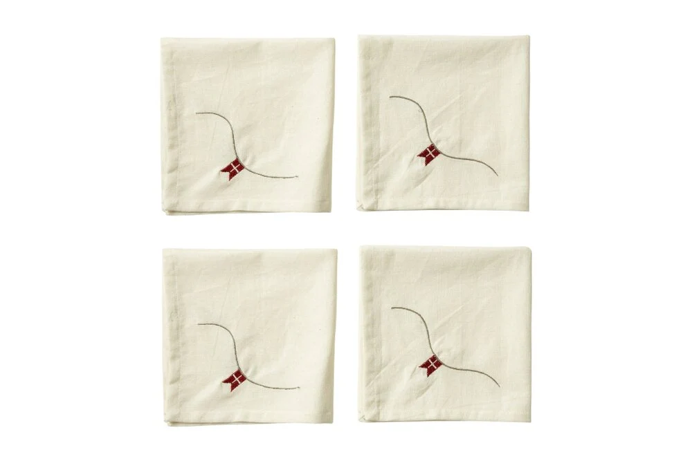 Speedtsberg  Stofservietter med flag, 4-pak - 40x40cm