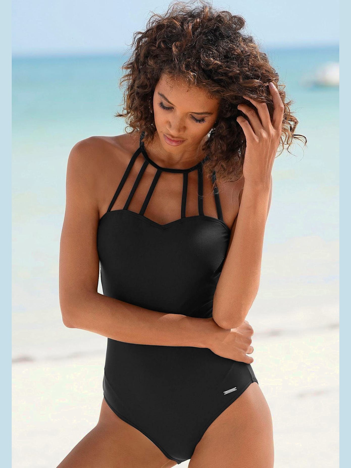 Maillot de bain rubans décoratifs tendance devant