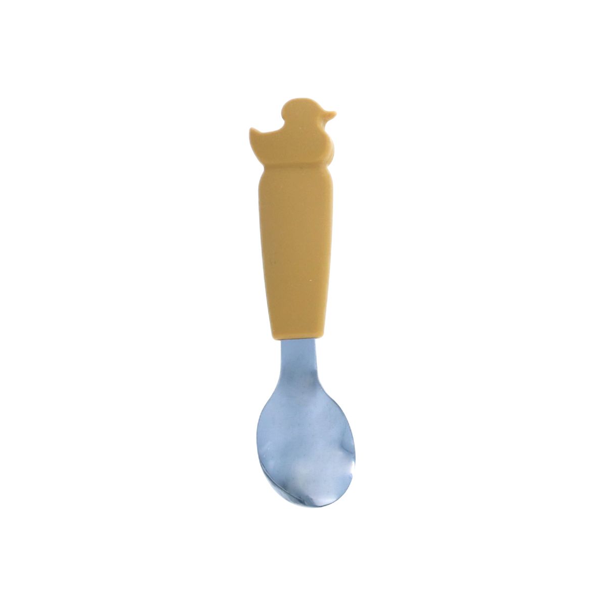 Cuillère avec manche canard silicone moutarde Pause goûter
